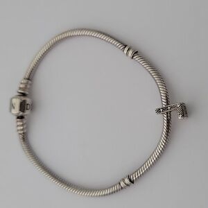 Pandora 925 Ale Sterling Silver Bracelet  And L Charm